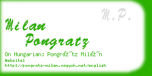 milan pongratz business card